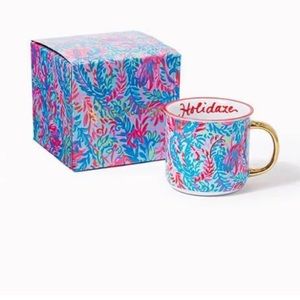 Lilly Pulitzer Mug “Surf Blue Flim Flam” 𝓟𝓮𝓻𝓯𝓮𝓬𝓽 𝓰𝓲𝓯𝓽